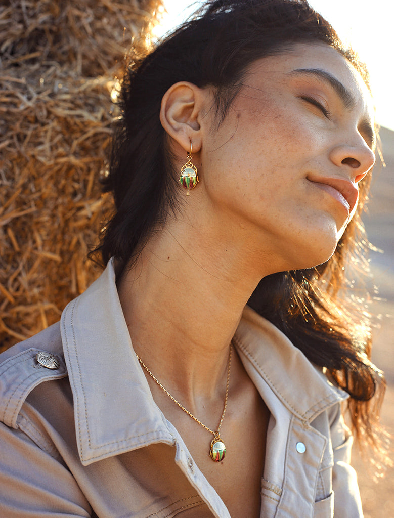 BOUCLES D'OREILLE PAMPILLE- SCARABÉE