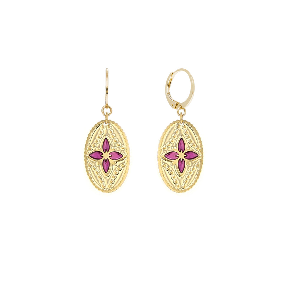 BOUCLES D'OREILLE MÉDAILLE LOTUS - DEHLI